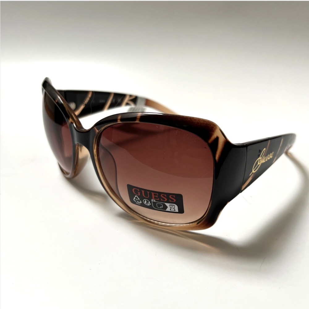 New GUESS Oversized Sunglasses GUF200 Acetate Brown Tortoise Shell